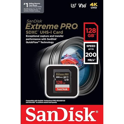 SanDisk 128GB Extreme PRO UHS-I SDXC Memory Card (200 MB/s)