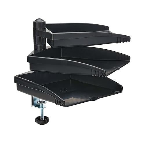 Tripp Lite 3-Tray Desk Organizer with Clamp Screw Attachment, 8.5 x 11 Document Sized Swivel Tray Shelf, Easy Assembly, TAA Compliant, 5-Year Warranty (DDR811TRAYTAA)