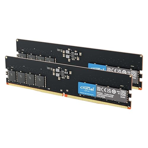 Crucial 128GB Kit (2x64GB) DDR5 RAM 5600MHz (or 5200MHz or 4800MHz) Desktop Memory Kit, UDIMM 288-Pin, Compatible with Latest Intel Core and AMD Ryzen 8000 & Above – CT2K64G56C46U5