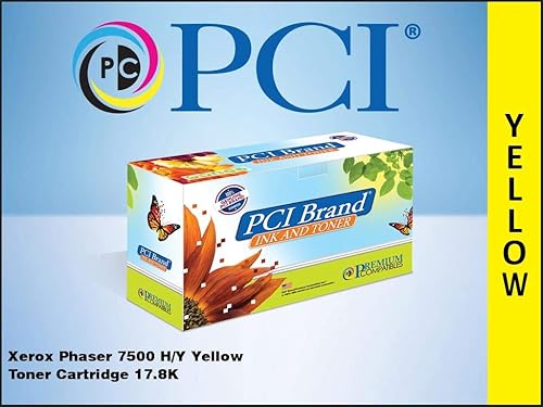 PCI Brand Compatible Toner Cartridge Replacement for Xerox Phaser 106R01438 7500 Yellow Toner Cartridge 17.8K Yield