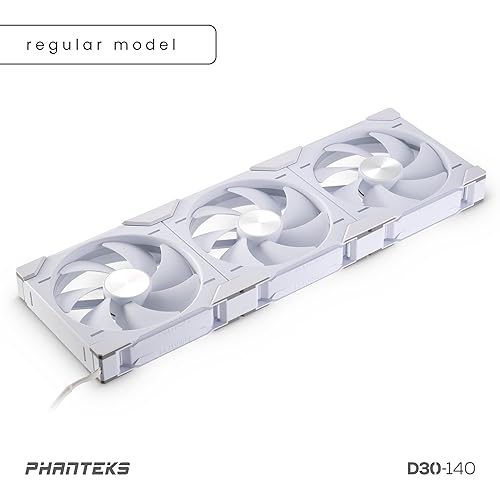 Phanteks D30-140 DRGB PWM Fan 3Pack, Premium D-RGB Performance Fans, ARGB/DRGB Lighting, Daisy-Chain Fan Linking System, 3Pack (White)