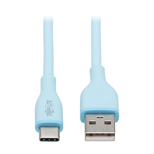 Tripp Lite Safe-IT USB-A to USB-C Charge Cable for iPhone iPad Android & More, Male-to-Male, 60W Charging, Ultra-Flexible, MFi Certified, Light Blue, 6 Feet / 1.8M, 2-Year Warranty (U038AB-006-S-LB)