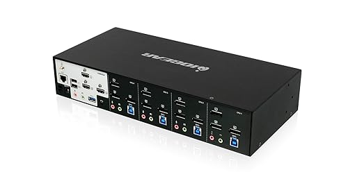 IOGEAR 4-Port 4K Triple View DisplayPort KVMP Switch w/Full Set of Cables (TAA) GCS1964 4-Port KVMP Switch