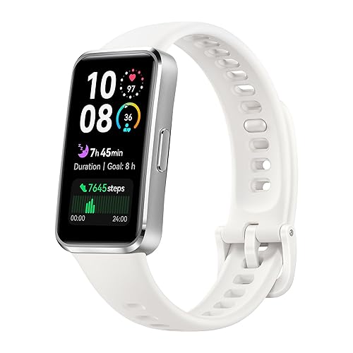 HUAWEI Band 10 Smartwatch with AI-Powered Fitness Monitoring, Pro-Level Sleep Analysis, Emotional Wellbeing Assistant, Streamlined Metallic Design, Fast Charging, Compatible with iOS Android, White