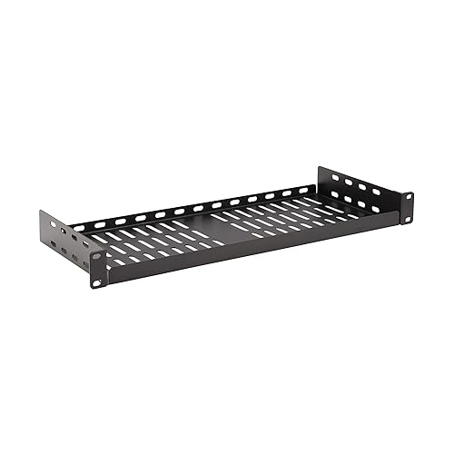 Tripp Lite 1U Fixed Server Rack Enclosure Shelf, Cantilever Extension, Steel, Airflow Vented Design, Mount Hardware Included, 7 inches Depth, 40lb / 18 kgs Capacity, 5-Year Warranty (SRSHELF2P1USHRT)
