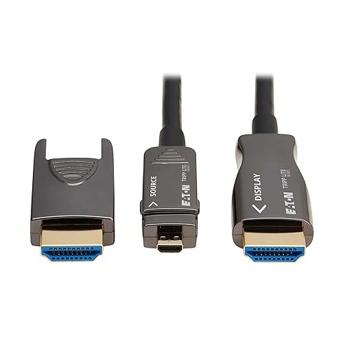 Tripp Lite Series Long Distance 8K HDMI Fiber Cable, Active Optical Cable (AOC) HDMI, 66 feet / 20 Meters, 8K@60Hz, Detachable Connector for Micro HDMI, HDMI 2.1, 3-Year Warranty (P568FM-20M-8K6)