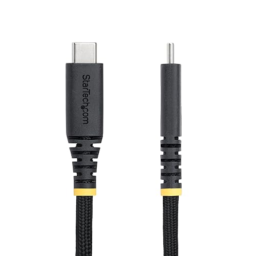StarTech.com 10ft (3m) USB-C Charging Cable, Side Screw Locking, 240W (5A) PD EPR, Dual-Layer Silicone/Braided Jacket, Laptop Charger Cord, USB-IF Certified