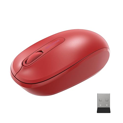 Incase Wireless Mobile Mouse 1850 – Designed by Microsoft – Compact, Comfortable, Right/Left Hand Use, 6-Month Battery Life, Nano Transceiver, Works with Mac/Windows 8/10/11 (Flame Red)