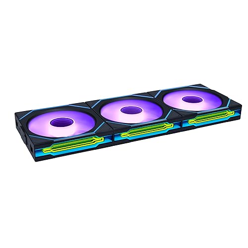 Lian Li UNI Fan SL-Infinity Wireless 120 - Triple Pack - 2.4GHz Wireless Signal ARGB Fan Control - Double Infinity Mirror Design - Low Noise - Controller Included - Black (12SLIN1W3B)