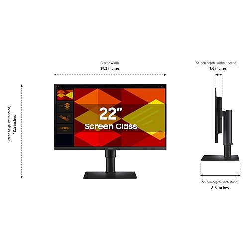 SAMSUNG Galaxy 22” (S40GD) Borderless Business Monitor with IPS Panel, 100Hz Refresh Rate, Eye Saver Mode, Ergonomic Design, Game Picture Mode, LS22D402GANXGO