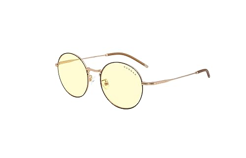 Gunnar Unisex's Amber Lens Blue Light Blocking, Black and Gold, Adult