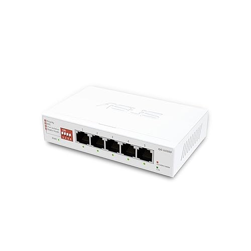 ASUS QG-U1050, 5-Port 2.5G Unmanaged Switch, Support 4 Intelligent Modes, Home Network Hub, Office Ethernet Splitter, Plug and Play, Easy Setup, Desktop, Silent Operation