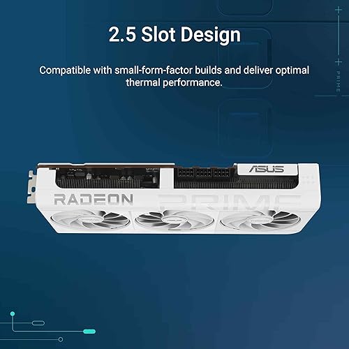 ASUS Prime Radeon™ RX 9070 XT White OC Edition Graphics Card (PCIe 5.0, HDMI/DP 2.1, 2.5-Slot Design, axial-tech Fans, Dual Ball Fan Bearings, Dual BIOS, ASUS GPU Guard) PRIME RX9070XT|OC|16GB|White
