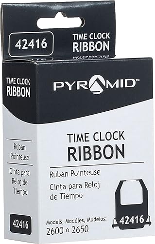 Pyramid 42416 Genuine Replacement Ribbon for 2600 & 2650 Time Clocks black