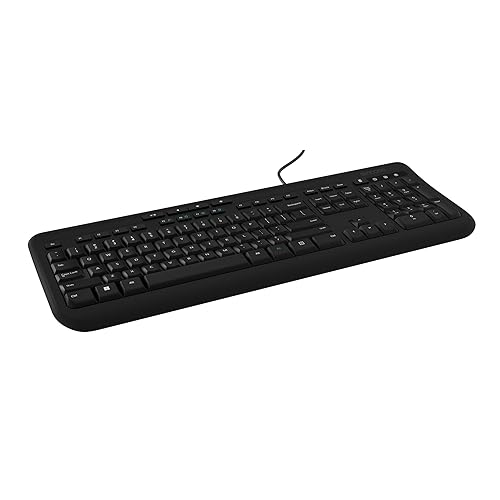Incase Wired Keyboard 600 – Designed by Microsoft – Spill Resistant, Quiet Touch Keys, Plug and Play, 4 Hotkeys, Windows Start Key – Black