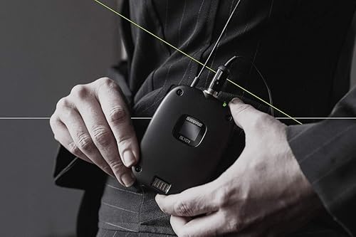 Shure SLXD1 Digital Wireless Bodypack Transmitter with On/Off Switch, Adjustable Gain Control and TQG Connector, for use with SLX-D Wireless Systems - Receiver Sold Separately (J52 Band) J52 Band (558-602/614-616 MHz)