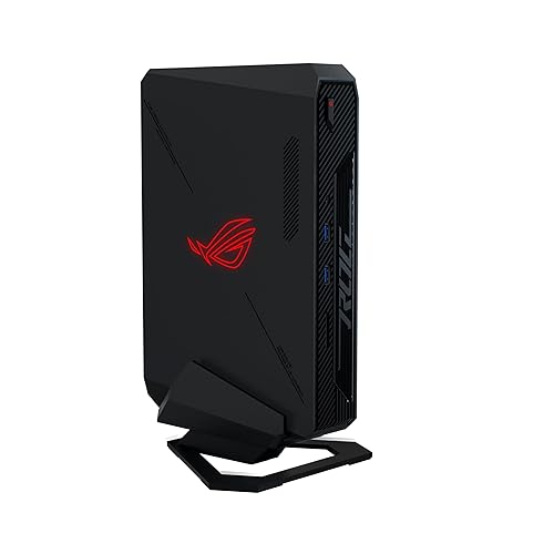 ROG NUC 970 Full System Mini PC with Intel 14th Gen Core Ultra 9 185H, NVIDIA GeForce RTX 4070 Discrete Graphics, 32GB DDR5 RAM, 1TB PCIe G4x4 NVMe SSD, Win 11, ARGB Lighting, Vertical Stand Included