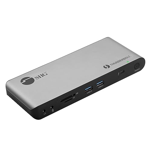 SIIG Thunderbolt 4 Docking Station - Quad 4K / Single 8K, 60W PD, 3X TB4 40Gbps (USB-C), 2X USB-A 5G, Gigabit Ethernet, Support Mac M1/M2/M3 Pro/Max & Windows (Intel/AMD/Snapdragon) (JU-DK0U11-S1)