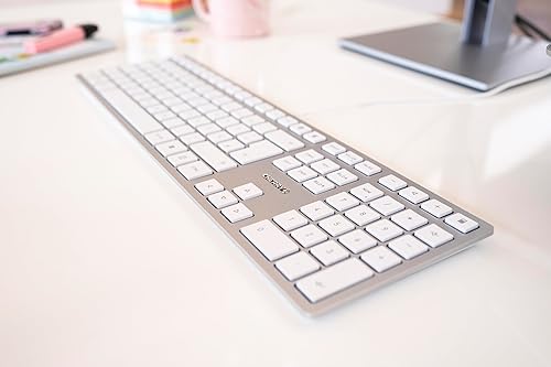 CHERRY KC 6000 Slim Design Keyboard, EU Layout (QWERTY), Wired (USB-A Port), Quiet Keys, Durable Labeling, Silver EU Layout - QWERTY Silver