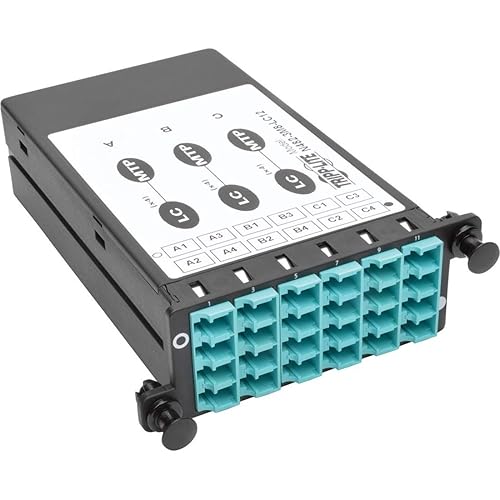 Tripp Lite N482-3M8-LC12 40Gb to 10Gb Fiber Optic Breakout Cassette X3 8-Fiber Om4 MTP/Mpo to X12 Lc Duplex Type-B Polarity (x3) 8-Fiber OM4 MTP/MPO to (x12) LC