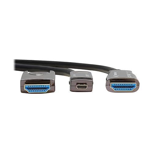 Tripp Lite Series Long Distance 8K HDMI Fiber Cable, Active Optical Cable (AOC) HDMI, 66 feet / 20 Meters, 8K@60Hz, Detachable Connector for Micro HDMI, HDMI 2.1, 3-Year Warranty (P568FM-20M-8K6)