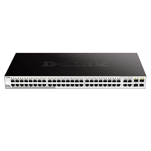 D-Link 52-Port Gigabit Smart Managed Switch, 4 SFP Combo Ports, Advanced L2+ features, VLANs, Cable Diagnostics, Green, WebSmart, Web UI, Lifetime Warranty (DGS-1210-52) 52 Port, 4 SFP