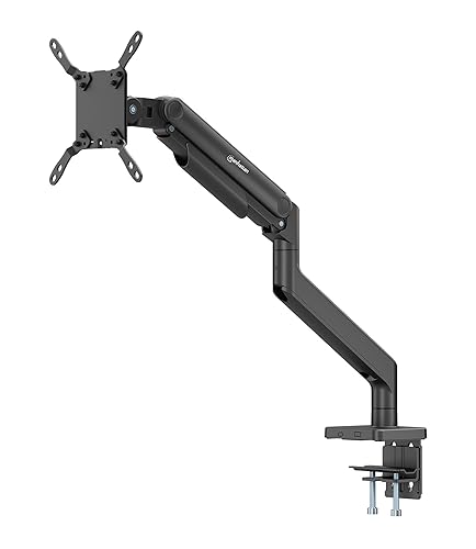 MANHATTAN Heavy-Duty Aluminum Mechanical Spring Single Monitor Desk Mount – Full Motion, 17 to 49 Screens (4.4 to 44 lbs), Tilt, Swivel, 360° Rotation, VESA 75x75 to 200x200-462570