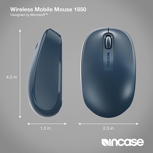 Incase Wireless Mobile Mouse 1850 – Designed by Microsoft – Compact, Comfortable, Right/Left Hand Use, 6-Month Battery Life, Nano Transceiver, Works with Mac/Windows 8/10/11 (Wool Blue)