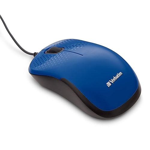 Verbatim Silent Corded Optical Mouse Blue 70233