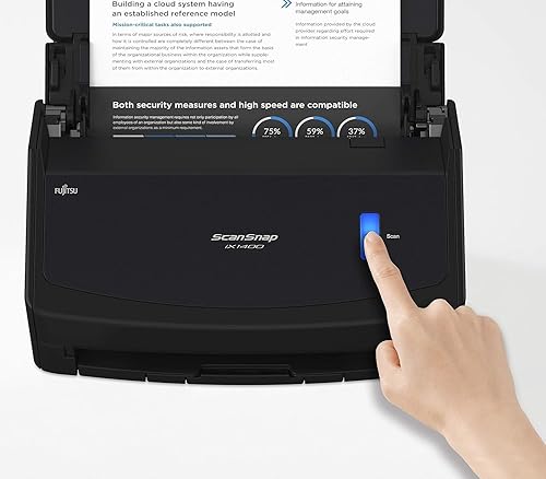 Fujitsu ScanSnap iX1400 Simple One-Touch Button Document Scanner for Mac or PC, Black (Renewed)