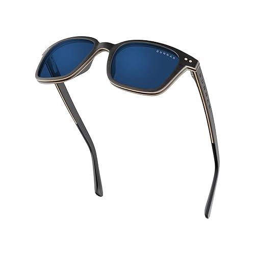 Gunnar Unisex's Muir Blue Light Blocking Glasses, Ebony, 50mm