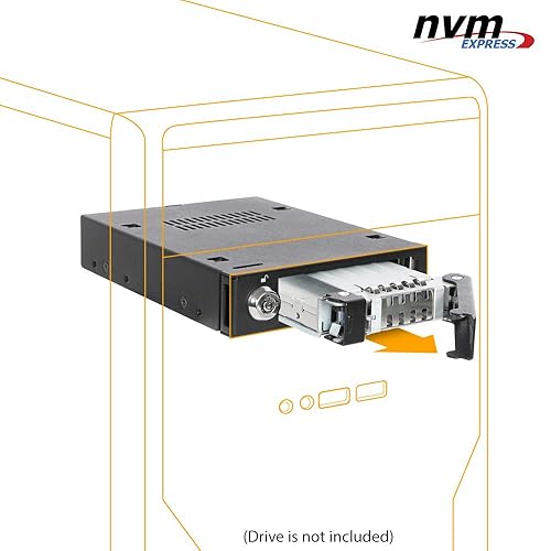 ICY DOCK 2.5 U.2 NVMe SSD PCIe 3.0/4.0 Mobile Rack for External 3.5 Drive Bay(147mm Depth) | ToughArmor MB601VK-B 1 Bay