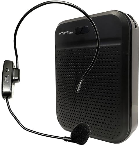 HamiltonBuhl PA-25E Amp-Up Mini Personal UHF Voice Amplifier with Wireless Microphone, 5W Speaker Driver, 649.0MHz~699.5MHz Frequency Range, Manual-Channel Connecting, Up to Approx. 150 ft