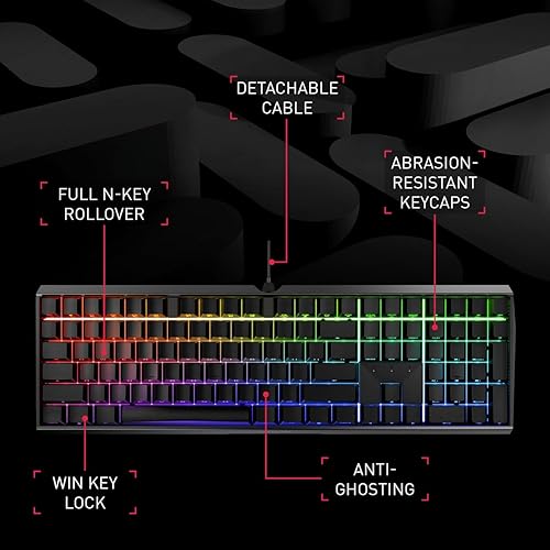 Cherry MX Board 3.0 S Wired Gamer Mechanical Keyboard with Aluminum Housing - MX Red Switches (Slight Clicky) for Gaming and Office - Customizable RGB Backlighting - Full Size - Black Black W/Red Switch