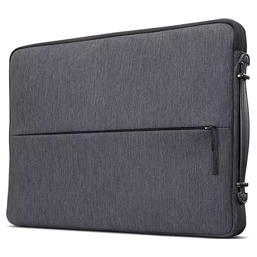 Lenovo Urban Laptop Sleeve for 13 Notebook, Water Resistant, Soft Padded Compartments, Accessory Storage, Reinforced Rubber Corners, Extendable Handle, GX40Z50940, Charcoal Grey