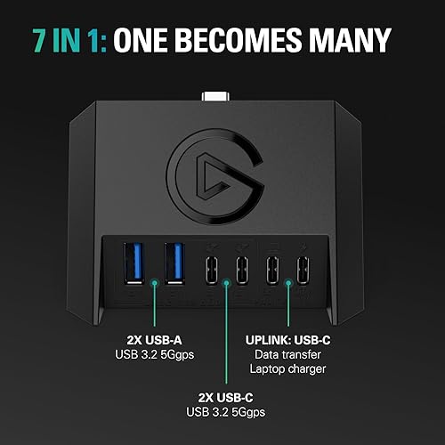 Elgato USB Hub – for Stream Deck +, 2 USB-C Ports/2 USB-A Ports, Power Delivery, SD/microSD Card Reader – USB-C, Mac/PC, Stream Deck & Power Supply Not Included