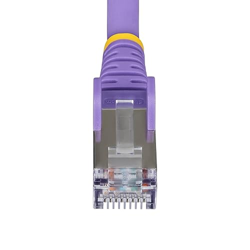 StarTech.com 6in Purple CAT6a Ethernet Cable, Snagless RJ45, 10GbE, 100W PoE++, S/FTP, 500MHz, 27AWG Pure Bare Copper, LSZH