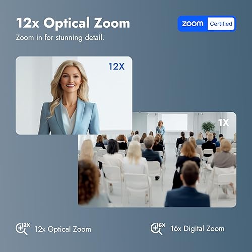 ROCWARE RC821U 4K UHD Webcam with 120° Wide-Angle Lens, Built-in Noise-Canceling Microphone, AI-Powered Auto-Framing, USB Plug-and-Play Camera for Video Conferencing and Streaming