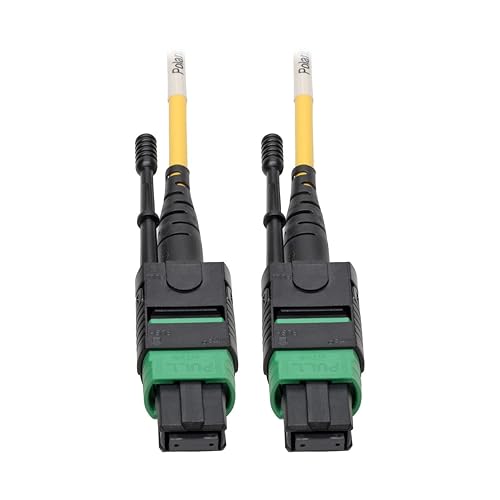 Tripp Lite N390-07M-12-AP MTP/MPO (APC) Singlemode SMF Fiber Patch Cable 12 Fiber QSFP Plus 40/100Gbe, QSFP Plus 40GBASE-PLR4, Plenum, Push/Pull Tab 7M 23', Yellow