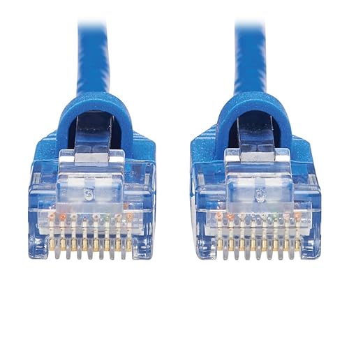 Tripp Lite Cat6a 10G Snagless Molded Slim UTP Network Patch Cable (M/M), Blue, 10 Ft