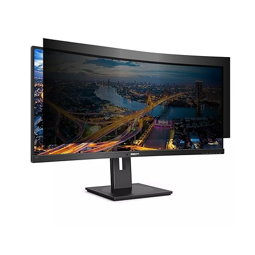 Targus – 4Vu Privacy Screen for 34” Curved Monitors - Anti Glare Protector - Glossy and Matte Sides with Easy Installation - AST106GLZ