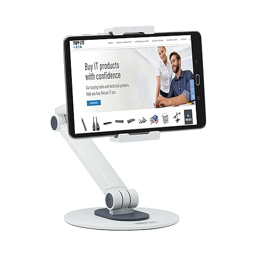 Tripp Lite Full-Motion Flexible Long-Arm Desktop Mount Smartphones and Tablets - Mounts Apple iPhone, iPad, Android, Samsung & More - Supports 4.7” to 12.9” Device Mount, 5-Year Warranty (DMTBD413) Full-Motion Long-Arm