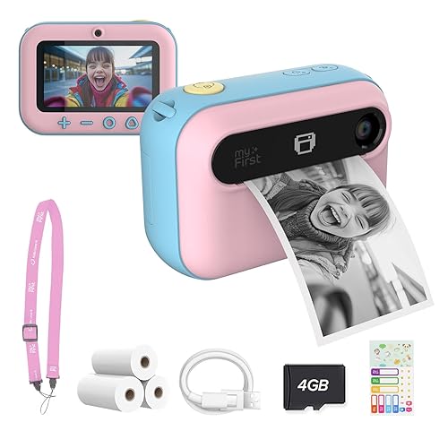 Kids Camera Instant Print myFirst Insta 20 Dual Lens Selfie Digital Camera for Kids with No Ink with Thermal Paper Printing Included (Cotton Candy Mix)