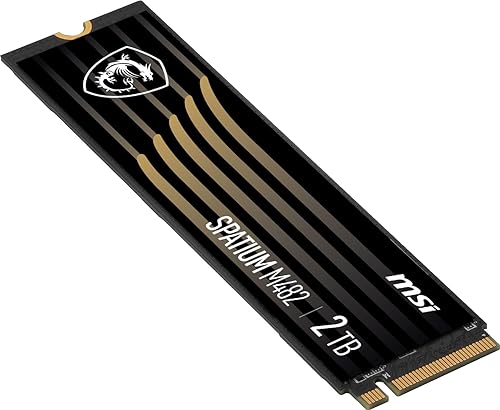MSI Gaming SPATIUM M482 PCIe 4.0 NVMe M.2 2TB Internal SSD (PCIe Gen4, NVMe 1.4, M.2 2280, Read 7300 MB/S, Write 6400 MB/S, 2TB)