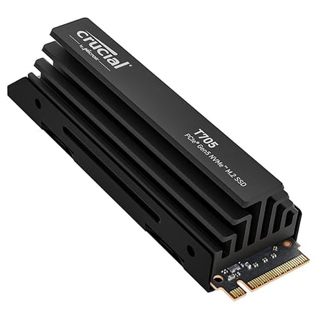 New 2024 Crucial T705 4TB PCIe Gen5 NVMe M.2 SSD with Heatsink - Up to 14,100 MB/s - Game Ready - Internal Solid State Drive (PC) - +1mo Adobe CC - CT4000T705SSD5 4TB T705 W/Heatsink