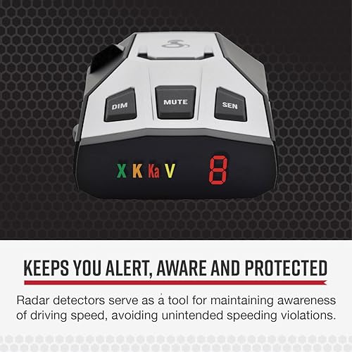 Cobra RAD 350 Laser Radar Detector - Long Range, False Alert Filter, OLED Display, Black