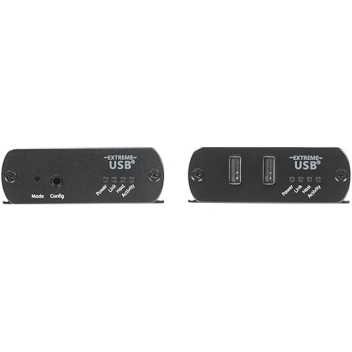 StarTech.com 2 Port USB 2.0 Extender Hub Over Cat5e/Cat6 Cable (RJ45) - 330ft/100m Industrial Metal USB Extender Adapter Kit w/ESD Protection - Externally Powered - 480 Mbps (USB2002EXT2NA)