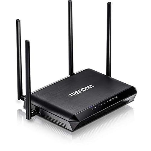 TRENDnet AC2600 MU-MIMO Wireless Gigabit Router, Increase WiFi Performance, WiFi Guest Network, Gaming-Internet-Home Router, Beamforming, 4K streaming, Quad Stream, Dual Band Router, Black, TEW-827DRU