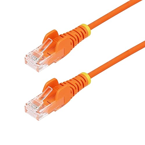 StarTech.com 6ft Orange Slim CAT6 Ethernet Cable, Snagless RJ45, LSZH, 28AWG Pure Bare Copper, Slim Network Patch Cable/Cord