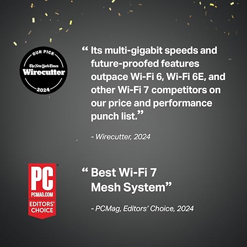 TP-Link Deco BE63 Tri-Band WiFi 7 BE10000 Whole Home Mesh System- 6-Stream 10 Gbps, 4X 2.5G Ports Wired Backhaul, 4X Smart Internal Antennas, VPN, MU-MIMO, HomeShield, Free Expert Support (1-Pack) WiFi 7 BE10000 1 Pack